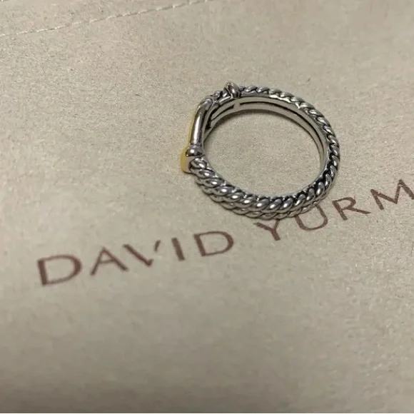 David Yurman Silver and Gold Ring sz8❤️ - Picture 3 of 3